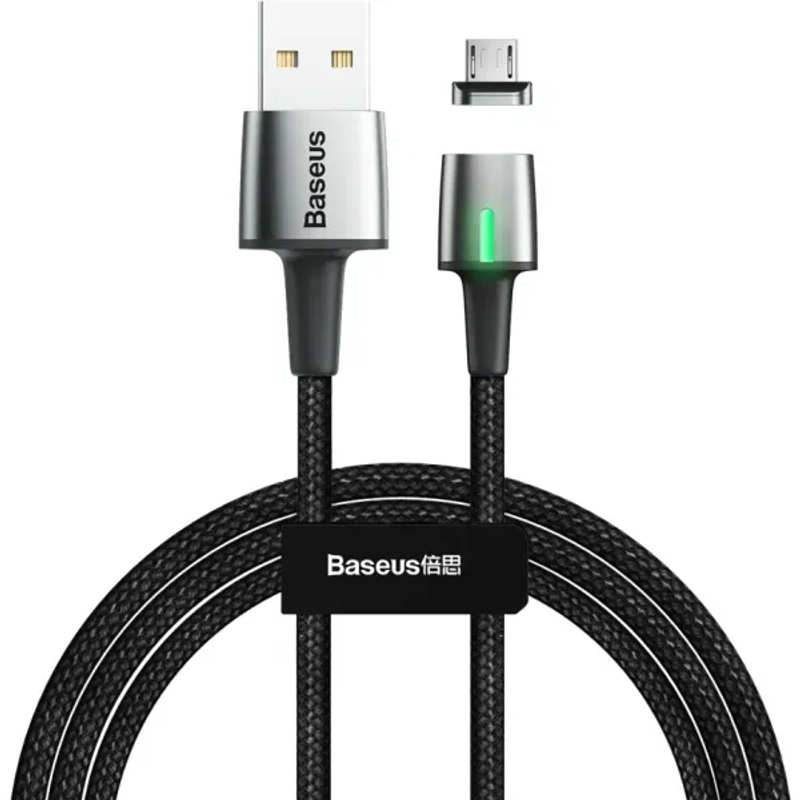 Кабель 1м Baseus Zinc Magnetic Micro-USB Black (CAMXC-A01)
