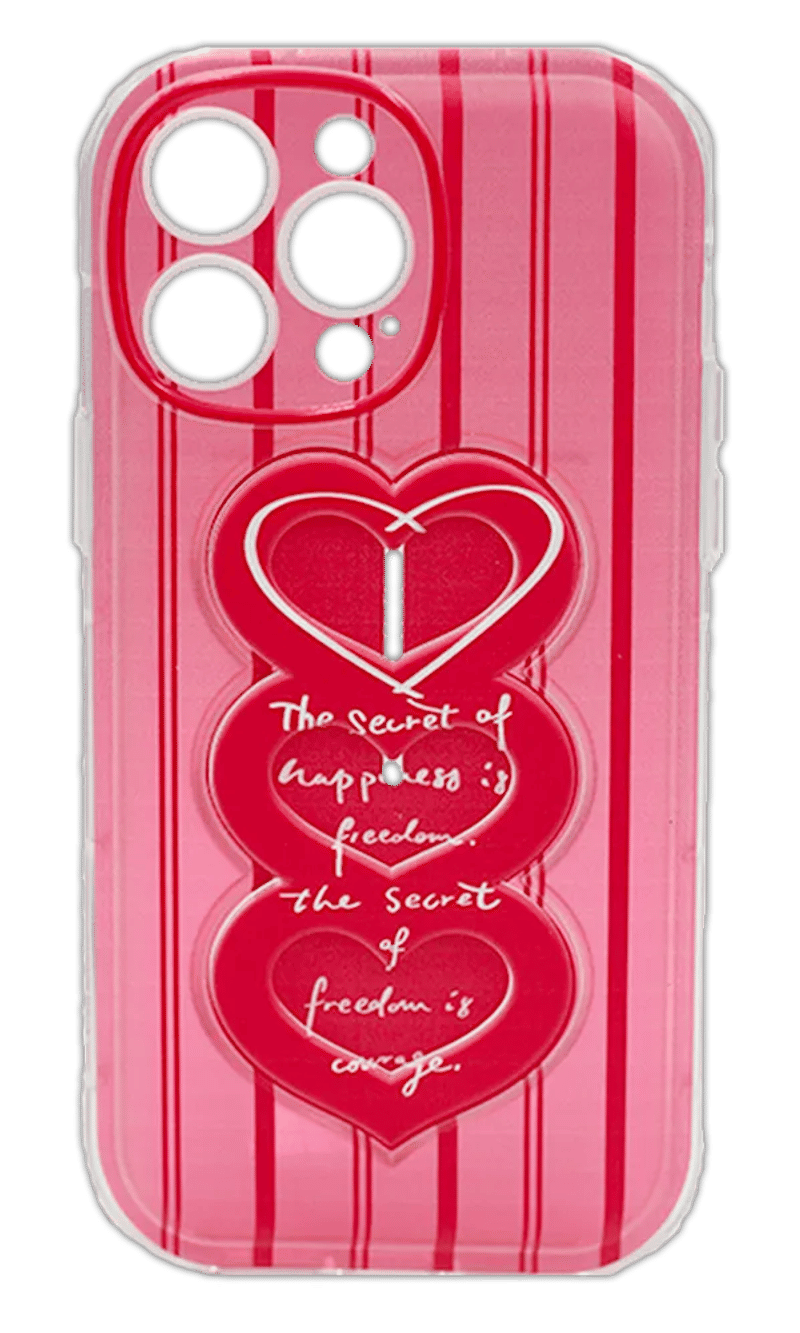 Чохол силіконовий Heart With Stand для iPhone 14 Pro Pink
