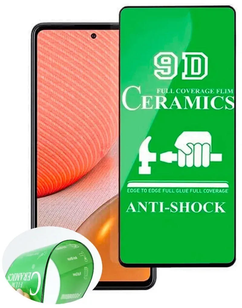 Захисне скло Ceramics Samsung A72 SM-A725F Black М.У.