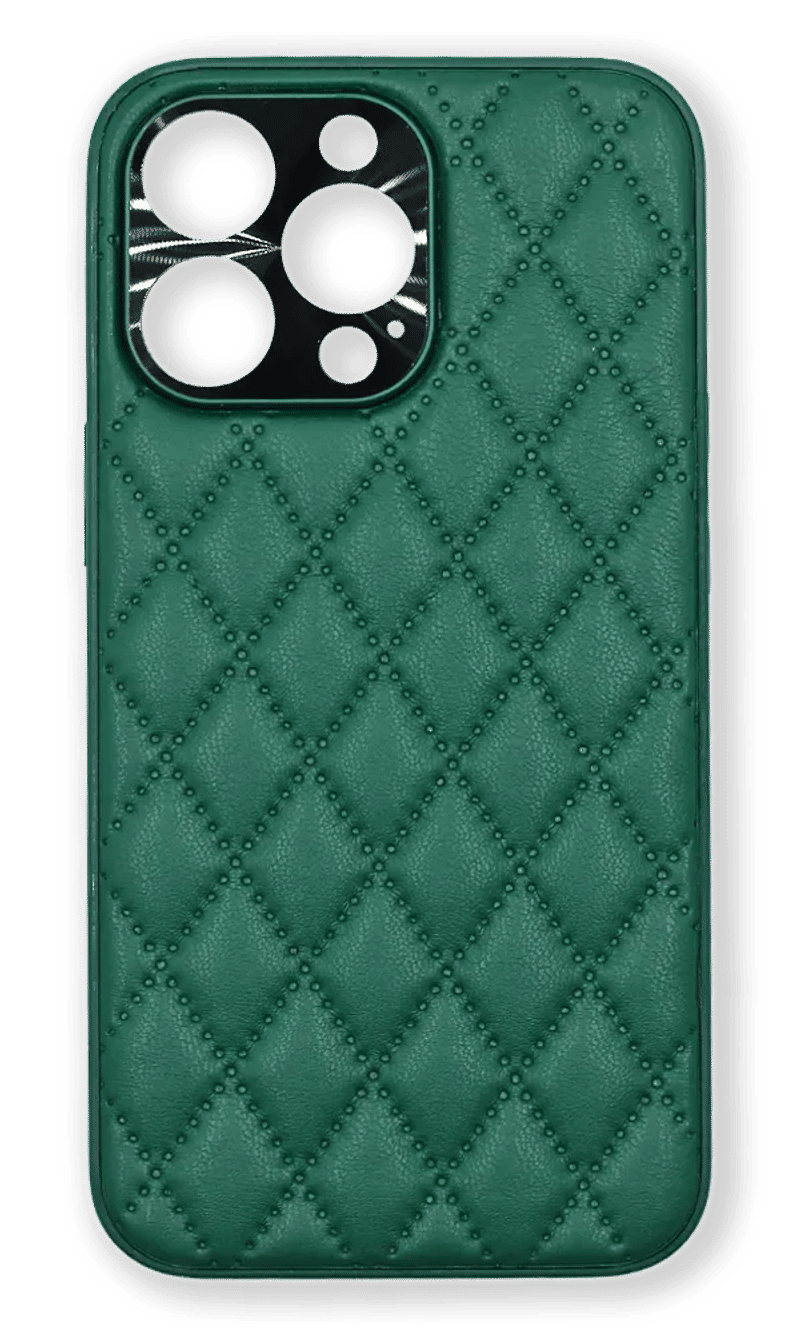Чохол-накладка Leather Romb для iPhone 13 Pro Green