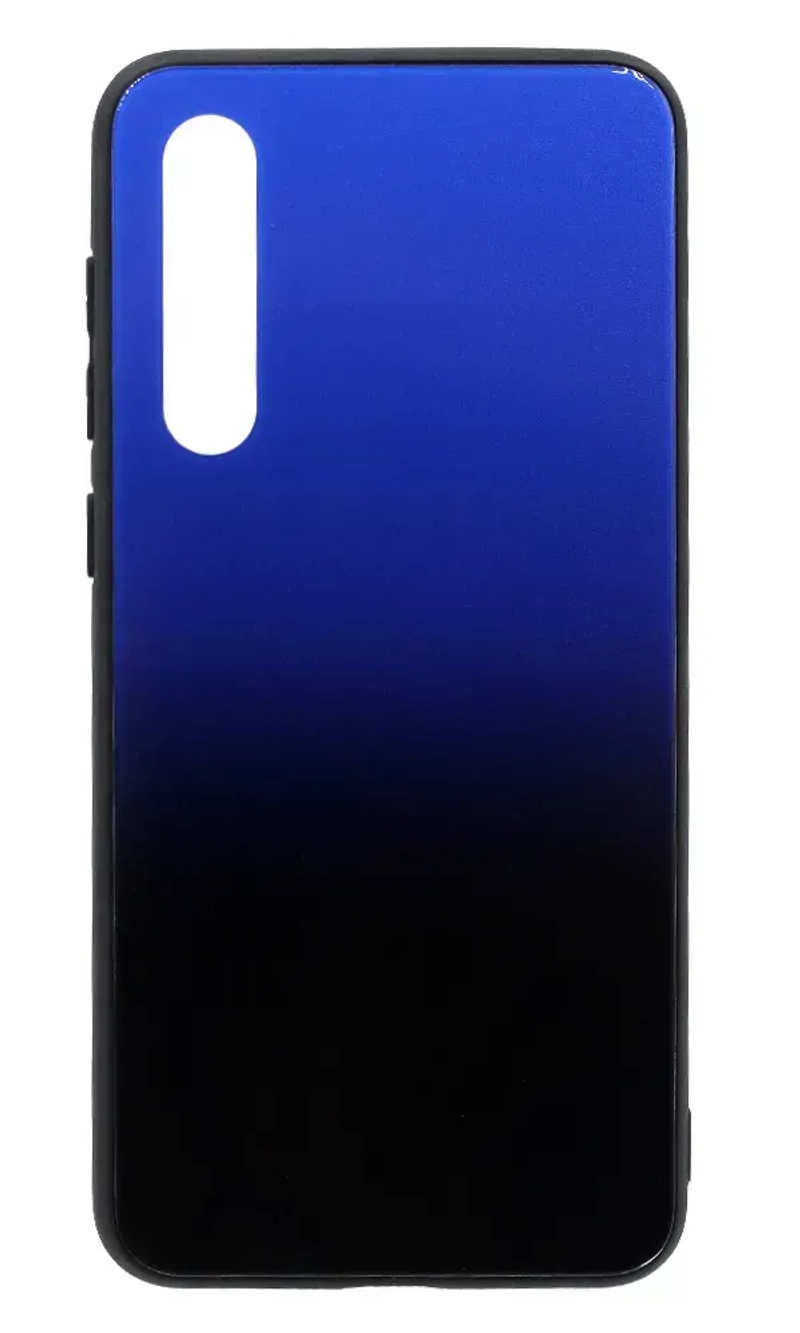 Cover-plate Glass Gradient + Border Silicon Samsung A20 SM-A205F Blue / Black