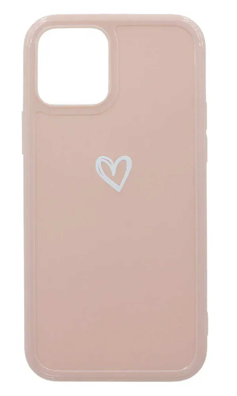 Чохол силіконовий Print Heart для iPhone 12 mini Pink Sand