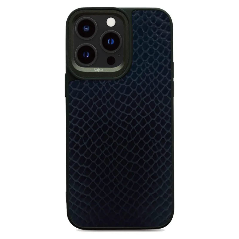 kajsa Genuine Leather Pearl Pattern back case for iPhone 15 Pro - 6.1'' Black 3-GLP-I15P6.1-BK