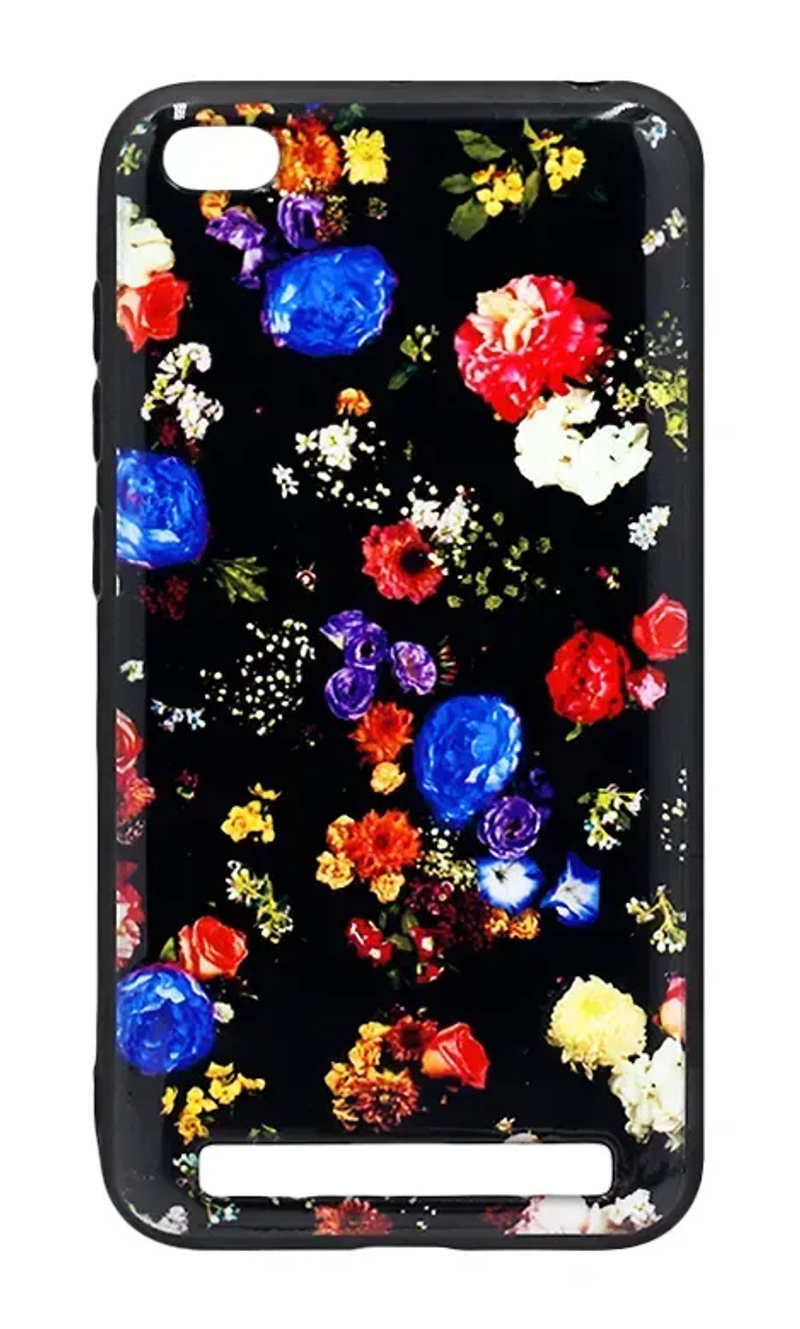 Чохол-накладка Print Black + Border Silicon для Samsung J8 2018 SM-J810F Flowers 1
