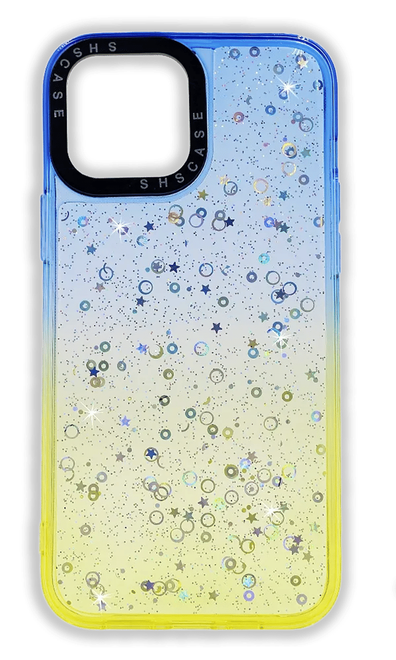 Smoll Confetti Gradient overlay case for iPhone 14 / 13 Blue/Yellow
