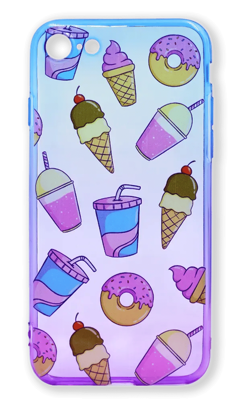 Silicone case Print Border Gradient for iPhone SE2 / 8 / 7 Ice Cream