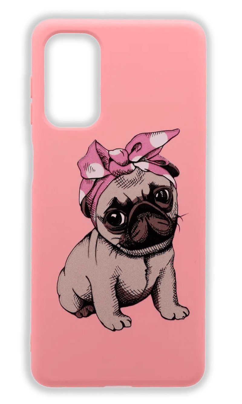 Molan Silicone Print case for Samsung M52 SM-M526F Pink/Dog