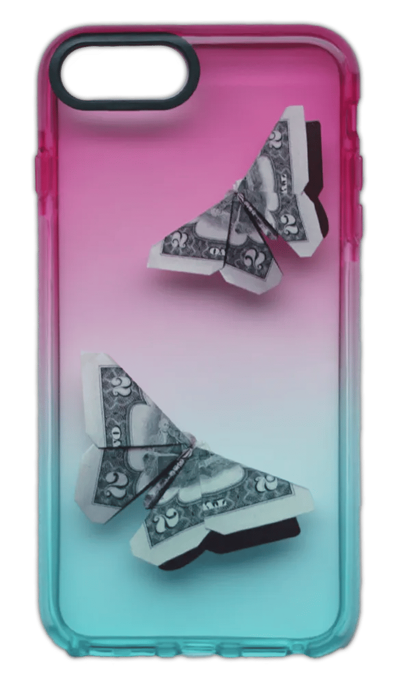 Silicone case Print Border Gradient for iPhone 8 / 7 Plus Butterfly Dollar
