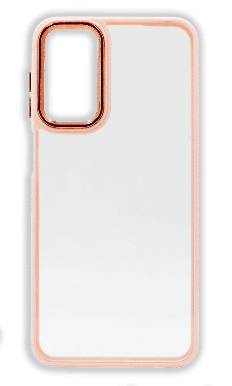 Gloss Metal Buttons Cover for Samsung M23 5G SM-M236B Clear/Pink