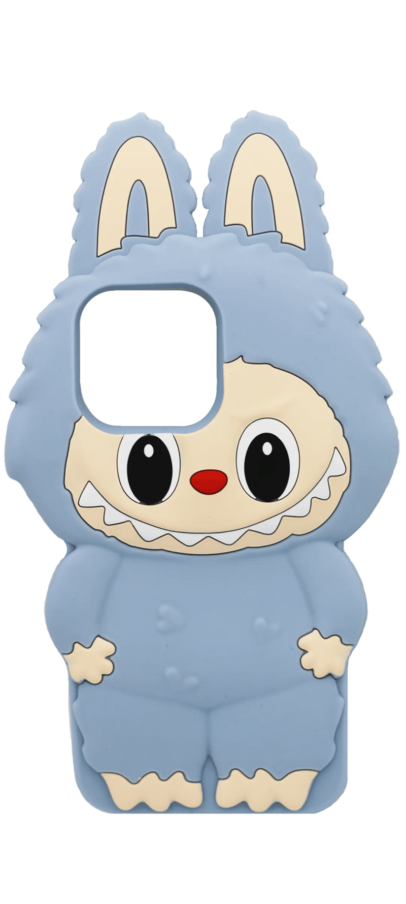 Чохол силіконовий LABUBU 3D для iPhone 16 Pro Blue/Grey