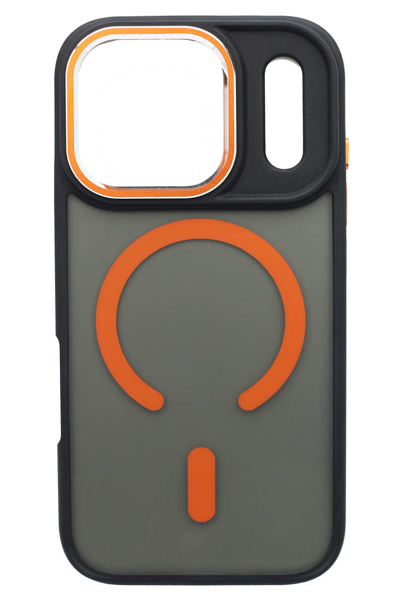 Чохол-накладка Matt Metal Magsafe для iPhone 17 Pro Max Black/Orange