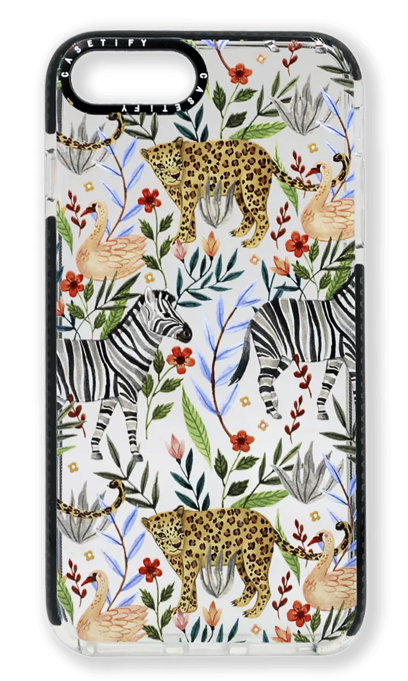 Silicone case Print Border Wild for iPhone 8/7 Plus Black