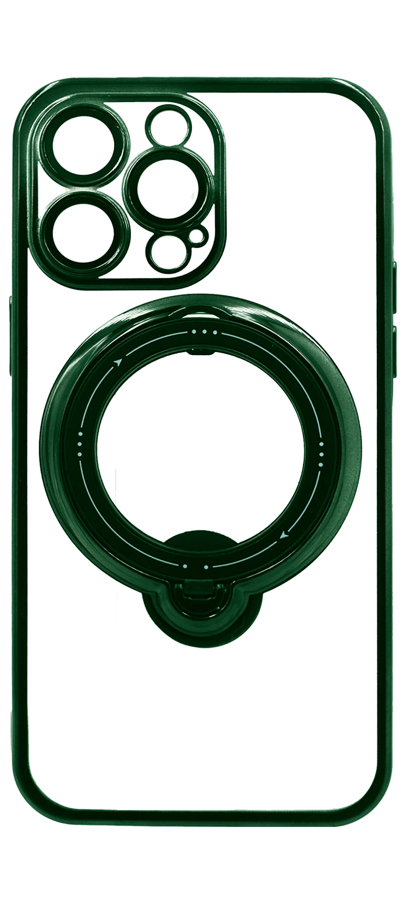 Чохол силіконовий Golden Ring Stand для iPhone 14 Pro Max Clear/Green