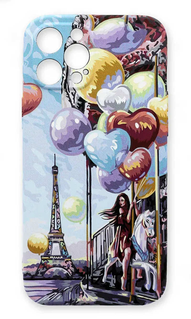 Чохол силіконовий Print Matte Paris Girl для iPhone 12 Pro Max Blue