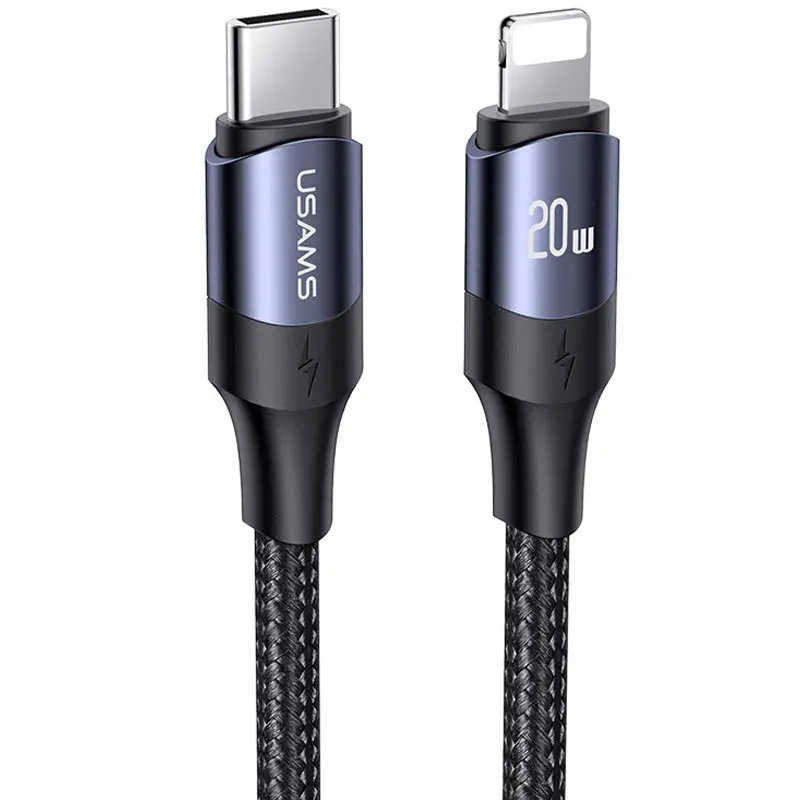 Cable Type-C to Lightning 2m Usams U71 PD 20W Black