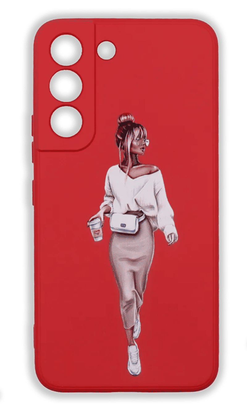 Molan Silicone Print case for Samsung S22 Plus SM-S906B Red / Girl 2