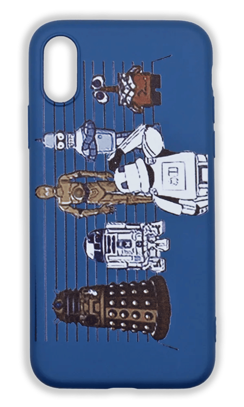 Чохол силіконовий Print Robots для iPhone X / XS Blue