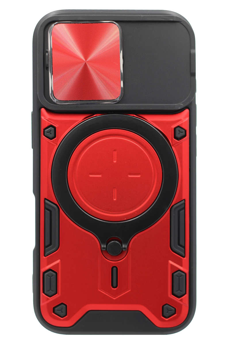 Чохол-накладка Hybrid CamOff + Big Ring для iPhone 15 Pro Max Red