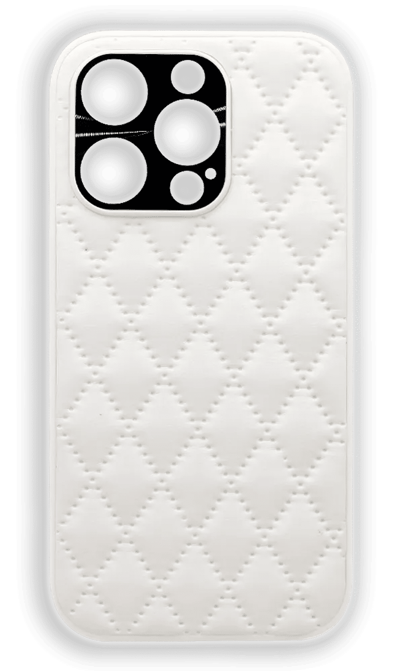 Чохол-накладка Leather Romb для iPhone 14 Pro White