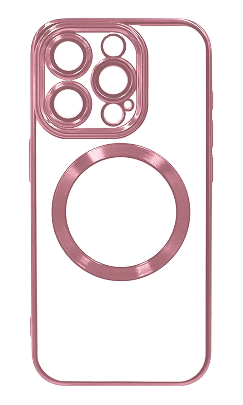 Silicon Electroplating Circle case for iPhone 15 Pro Max Pink