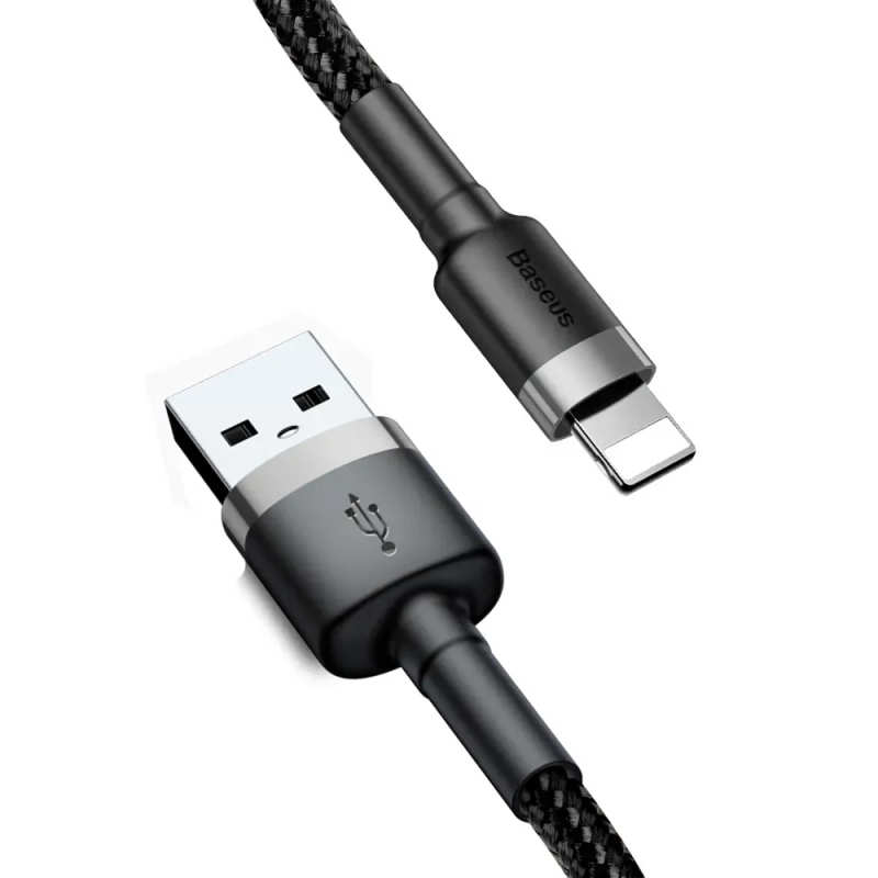 Cable 1m Baseus Cafule Lightning Gray/Black (CALKLF-BG1)