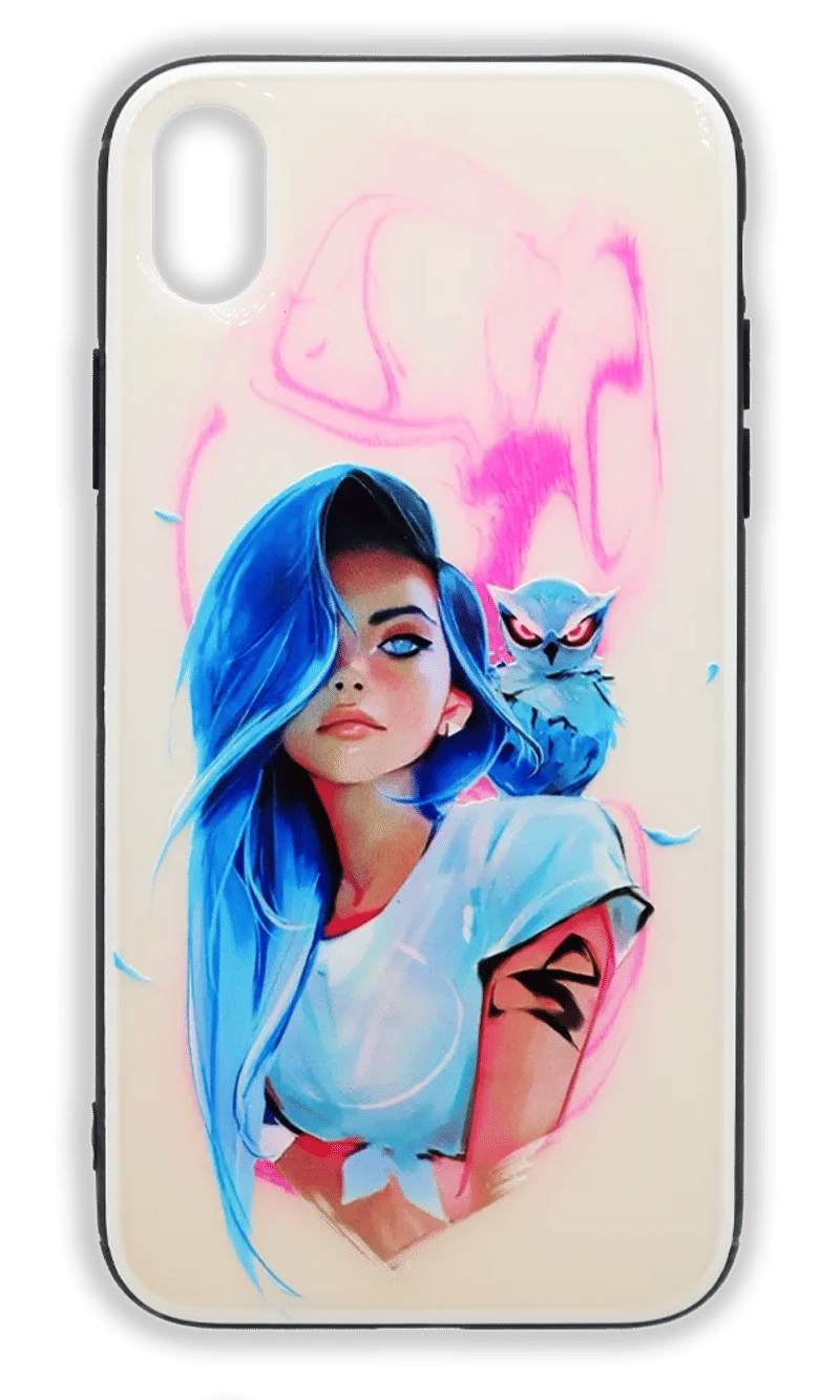 Чохол-накладка Print + Border Silicon для iPhone XR Girl Owl