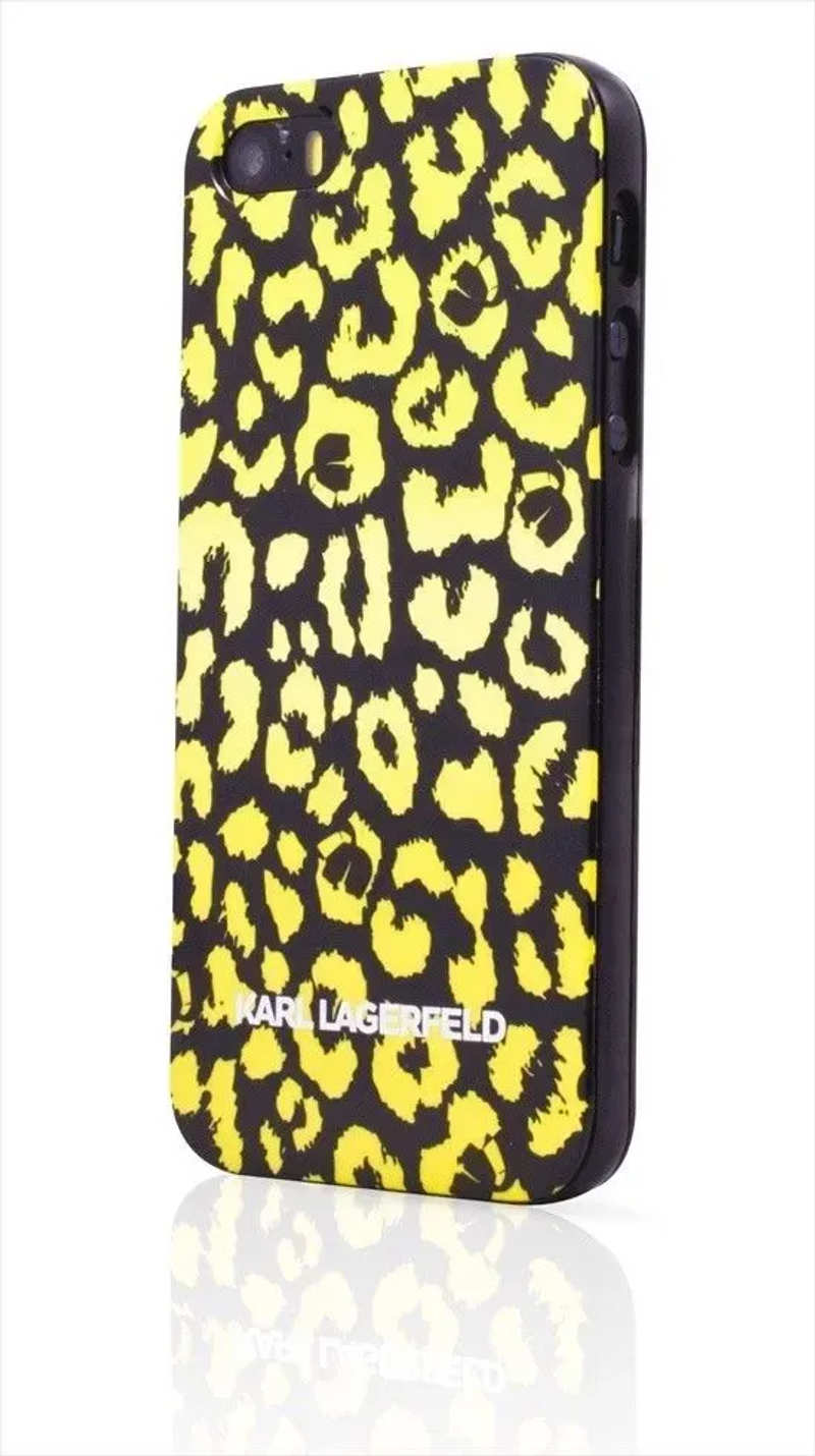 Silicone Karl Lagerfeld Leopard for iPhone 6 Yellow (KLHCP6CAYE)