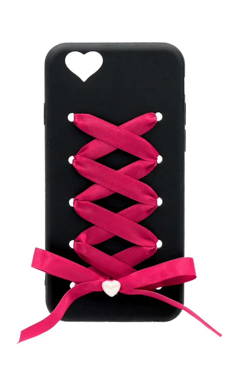 Silicone Corset Red for iPhone 6 Black