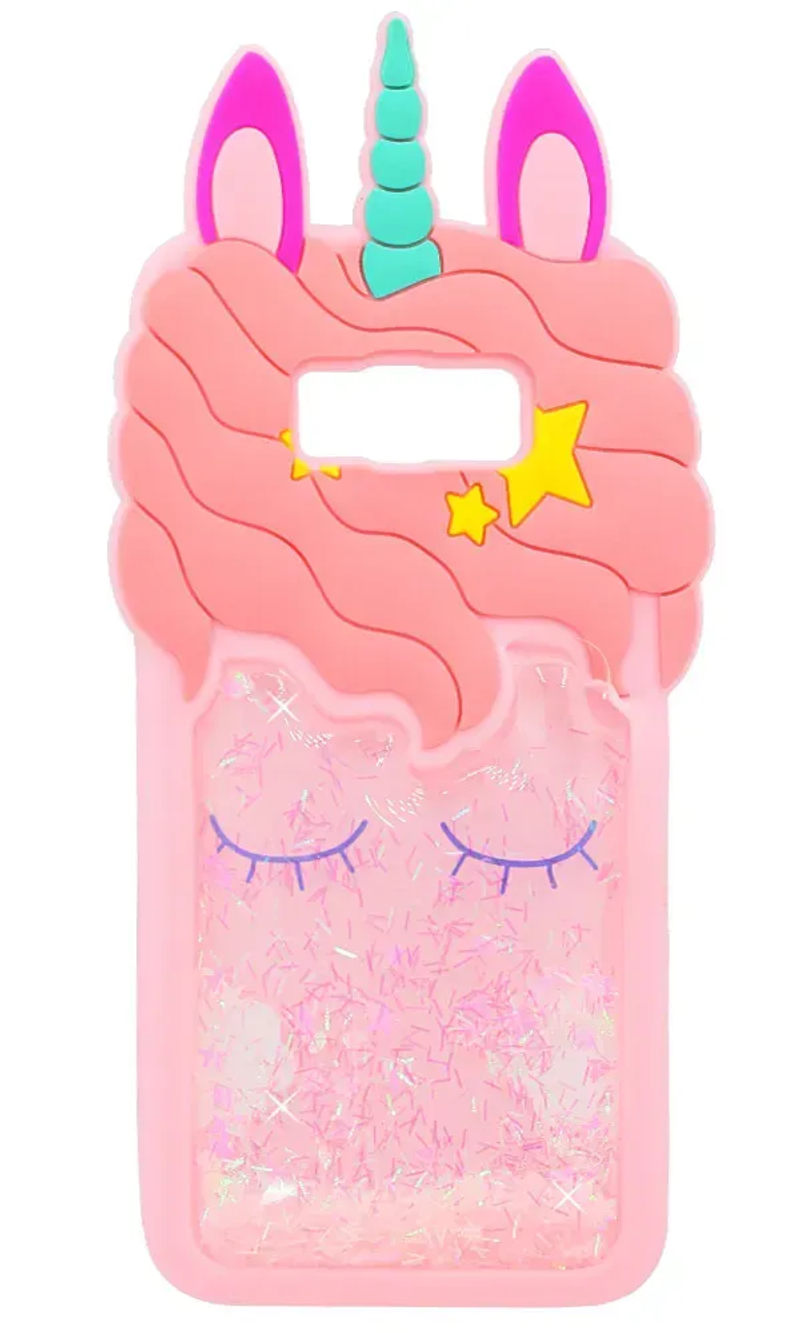 Чохол силіконовий 3D Liquid Unicorn для Samsung S7 Edge SM-G935F Light Pink