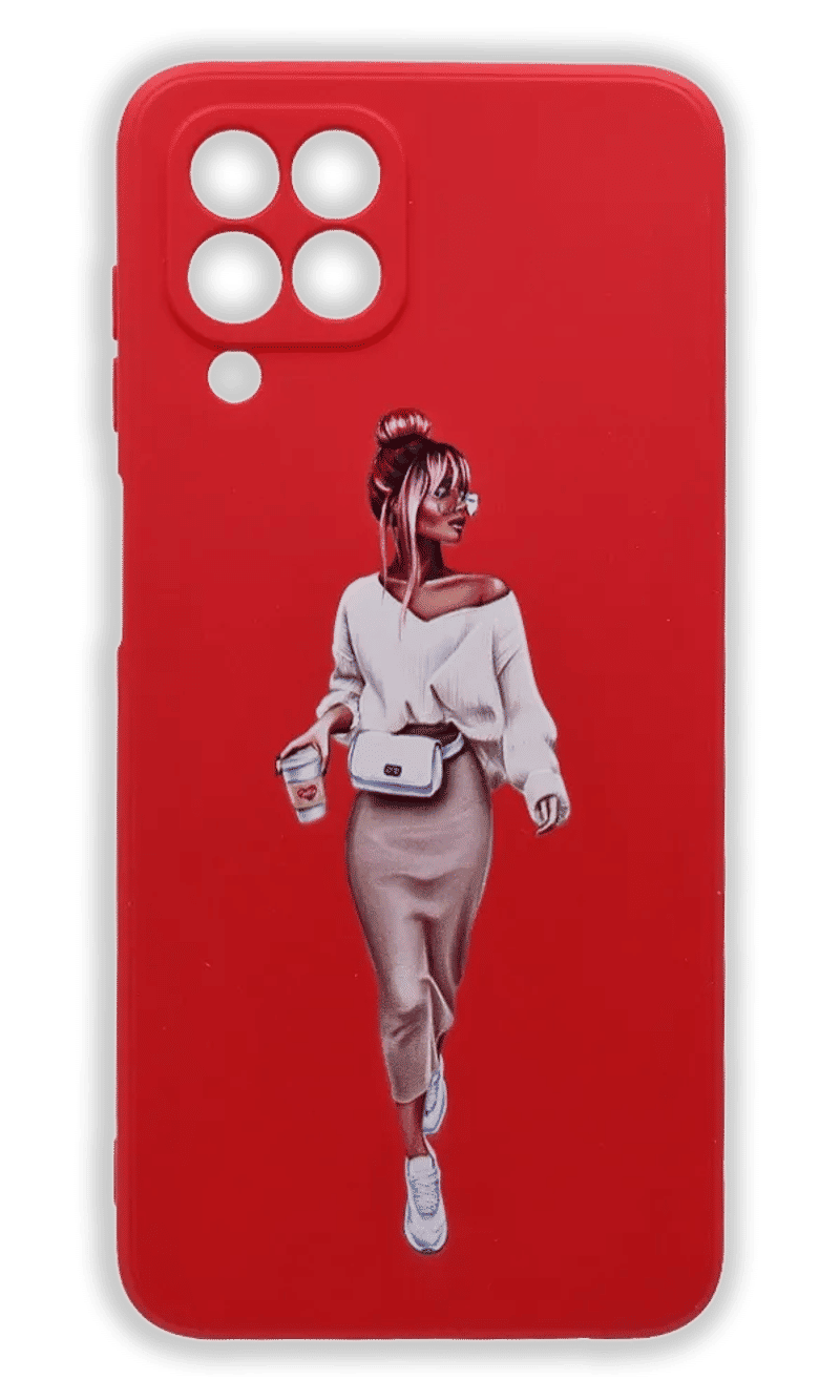 Чохол Molan Silicone Print для Samsung M33 SM-M336B Red/Girl 2