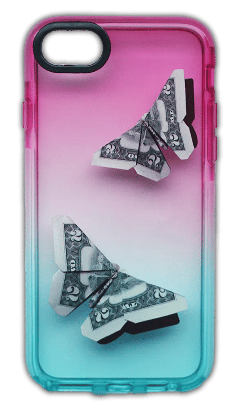 Silicone case Print Border Gradient for iPhone SE2 / 8 / 7 Butterfly Dollar