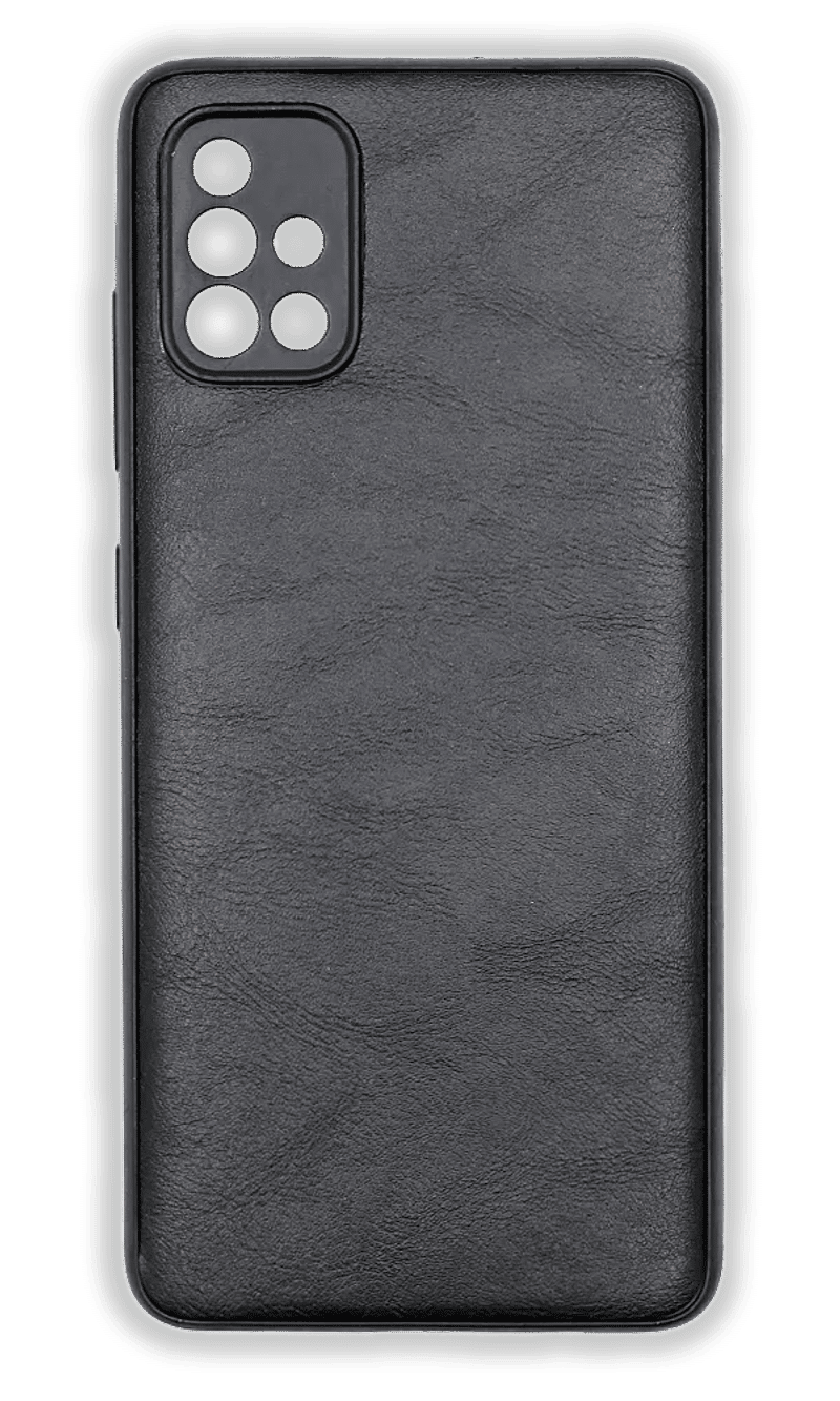 Cover silicone Leather series for Samsung A51 SM-A515F Black