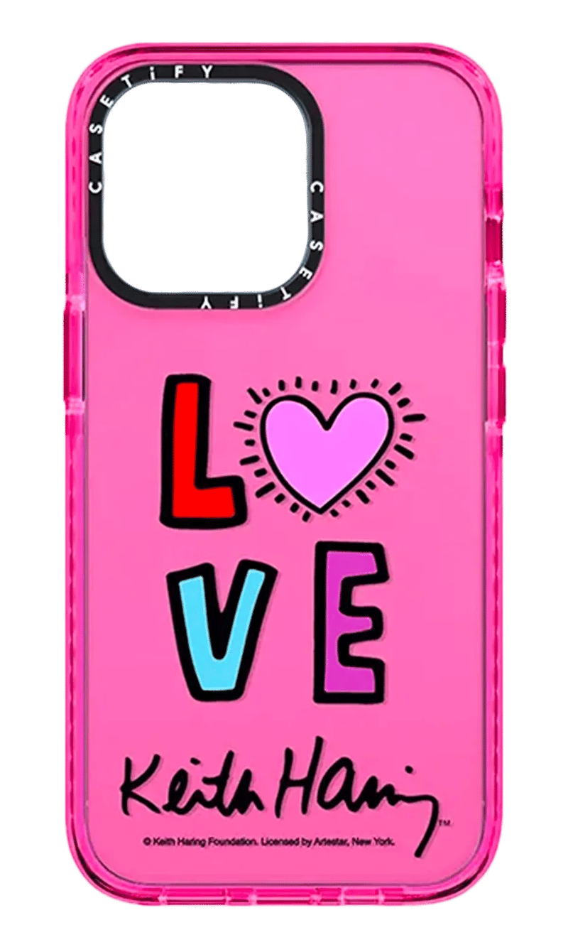 Чохол силіконовий Print Caseti Love для iPhone 14 Pro Pink