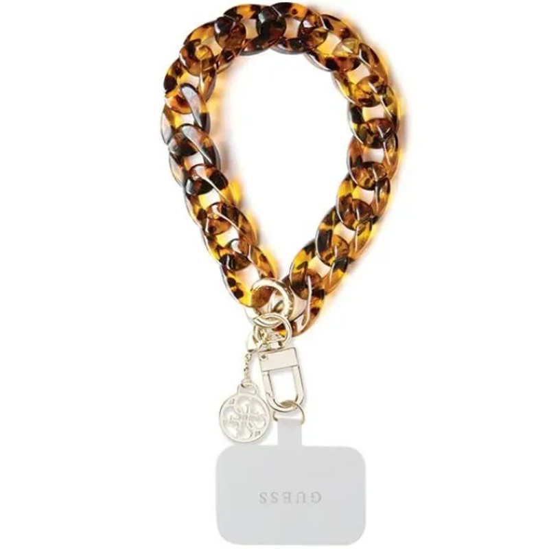 Ремінець-шнурок для телефону Bracelet Guess Big Hand Strap Acrylic 4G Charm Brown