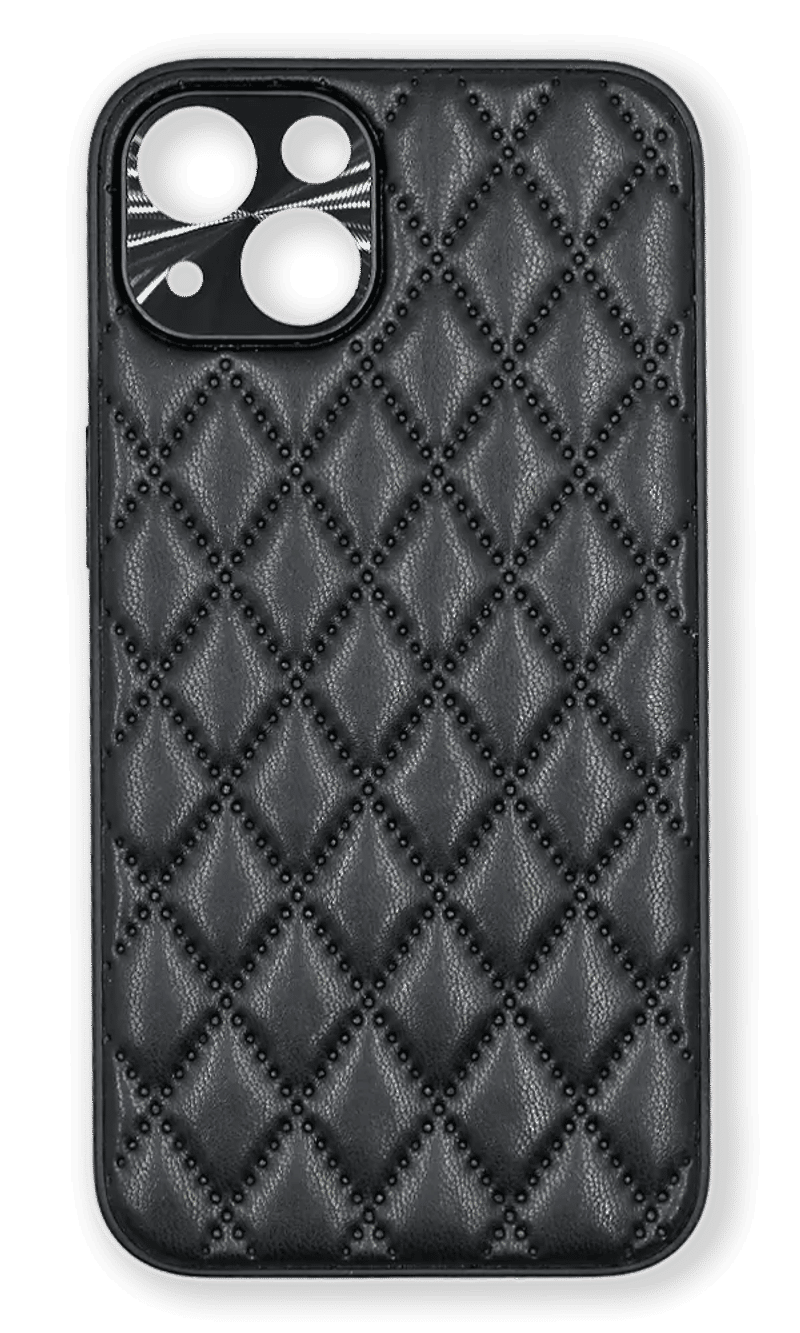 Leather Romb cover for iPhone 14 / 13 Black