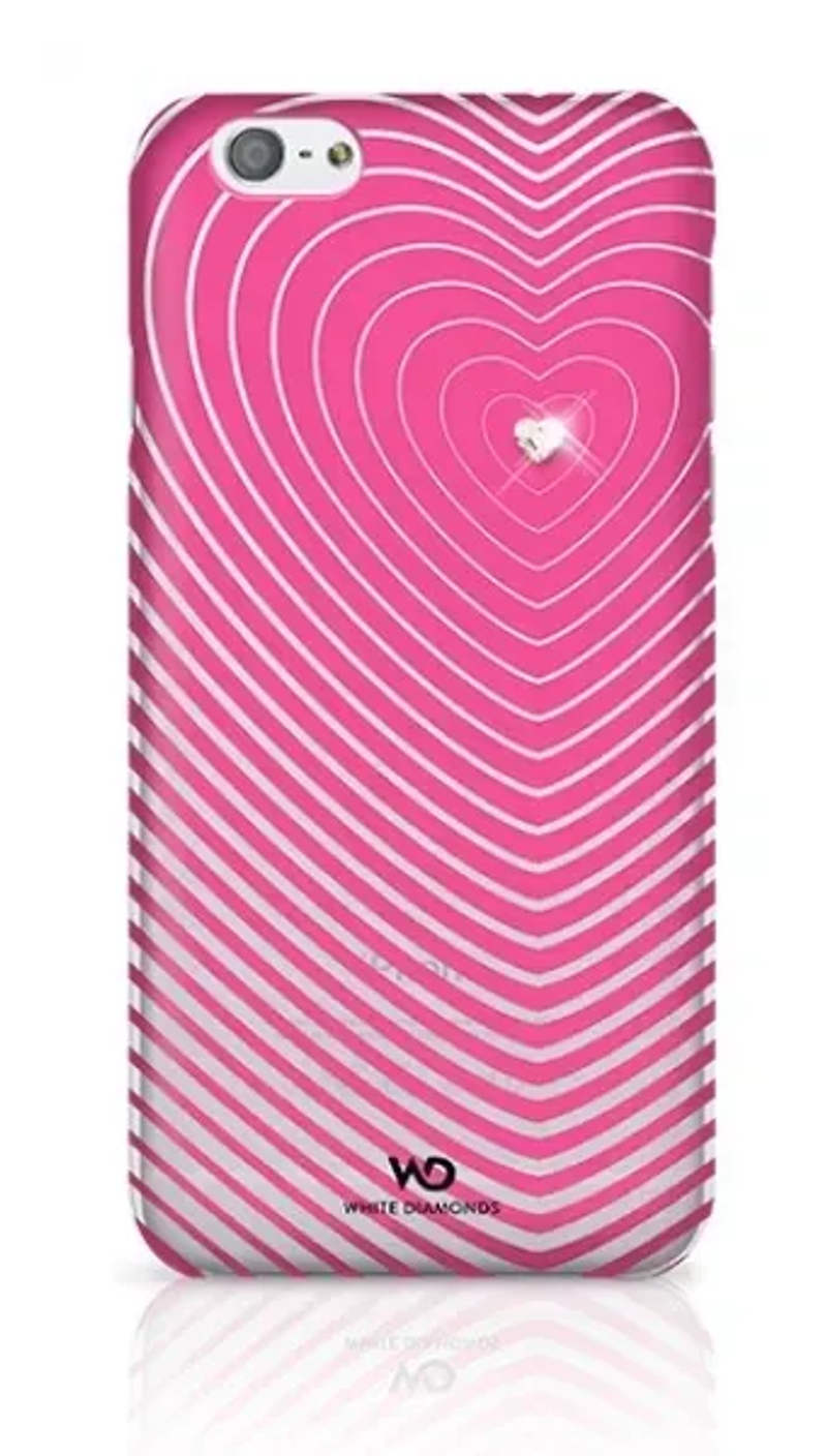 Cover-plate White Diamonds Heartbeat Pink for iPhone 6 (1310HBT41)