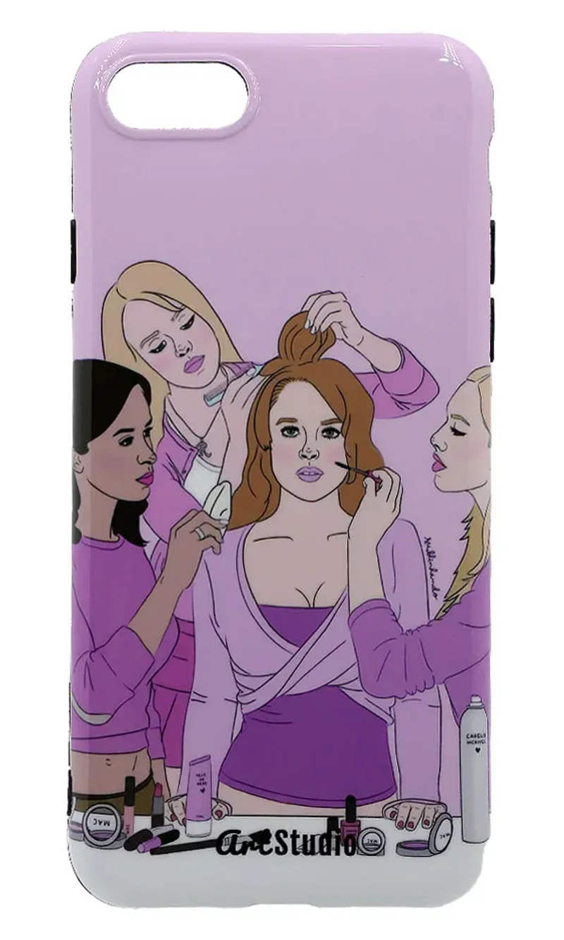 Silicone Sleeve Print Girls Party for iPhone SE2 / 8/7 Pink