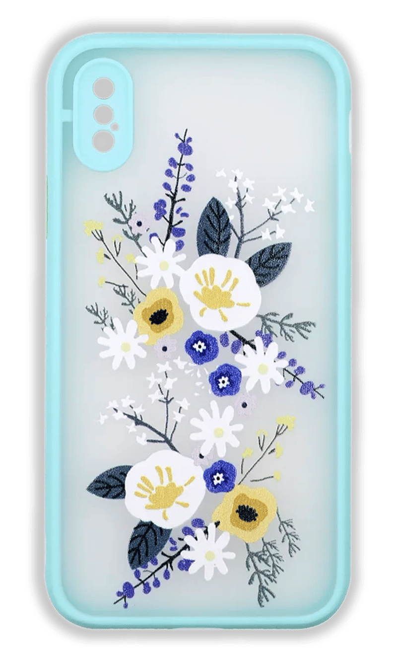 Чохол-накладка Shadow Matt Flowers для iPhone X / XS Light Blue