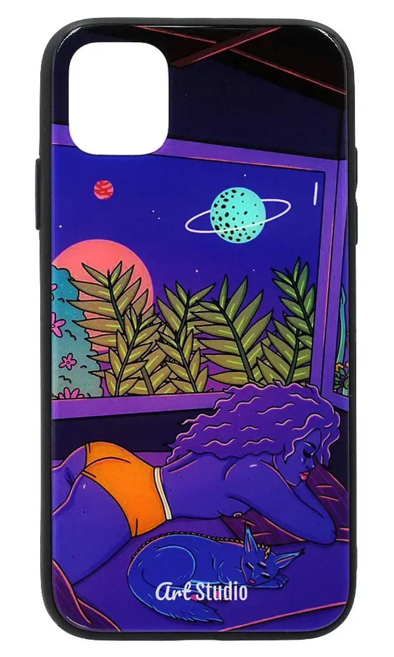 Чохол-накладка Glass Print Space Dream для iPhone 11 Pro Max Violet