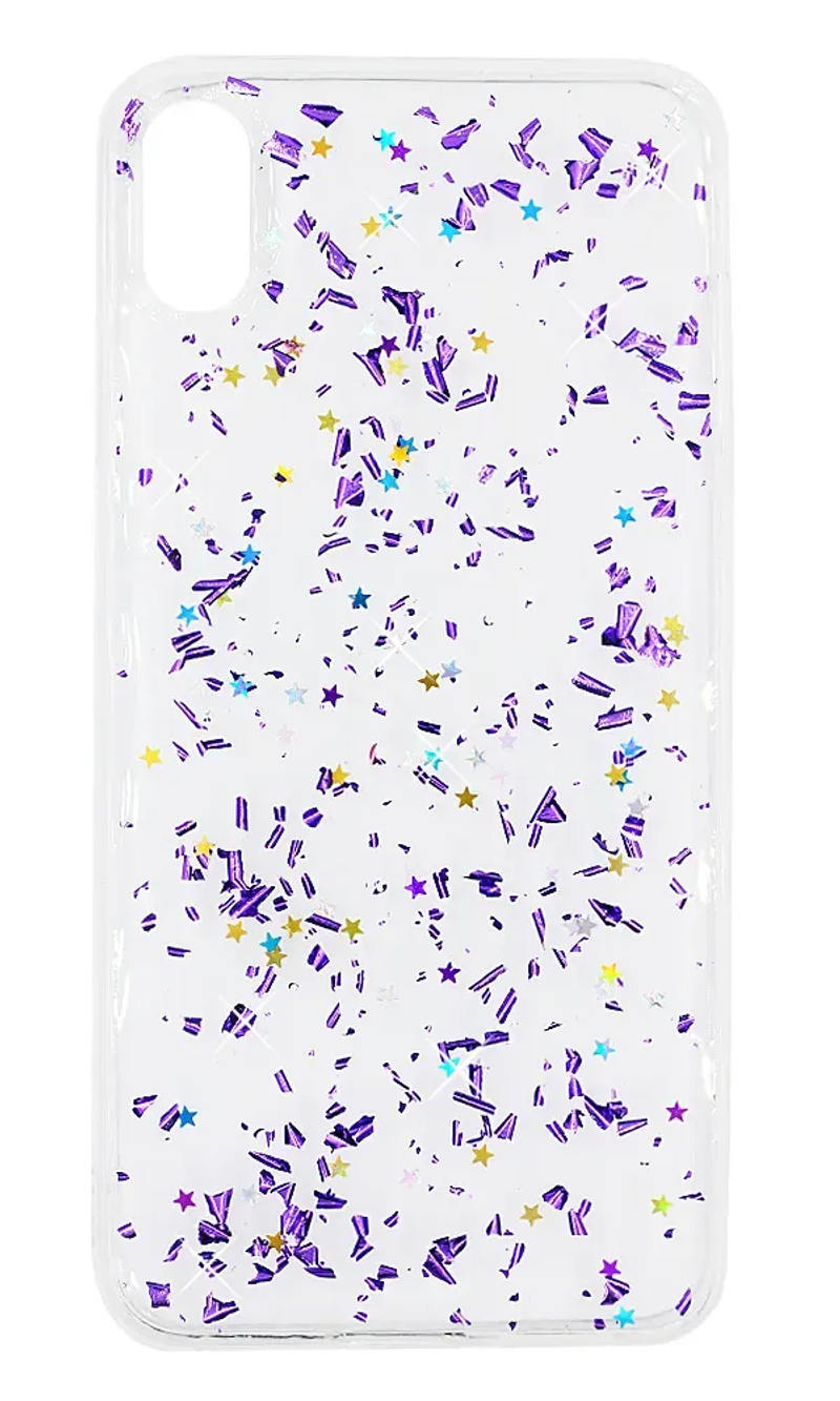 Чохол силіконовий Tinsel Sparkles для iPhone XS Max Violet / Transparent