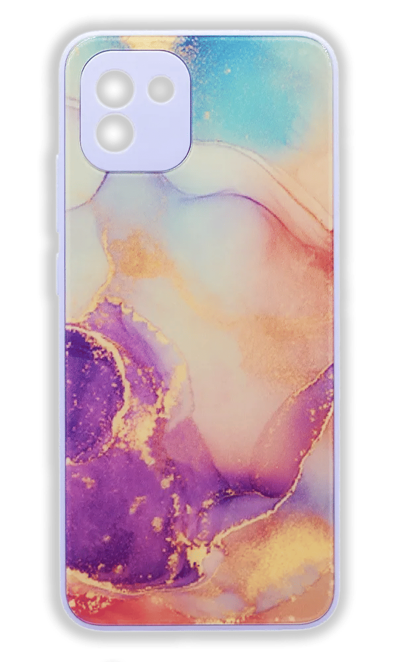 Cover Marble Glass for Samsung A03 SM-A035F Purple