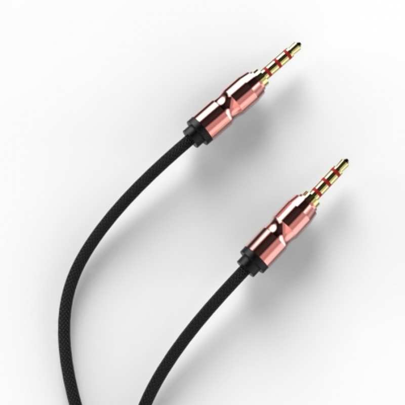 Кабель AUX Male 3.5mm to Male 3.5mm 1м Reptile Black