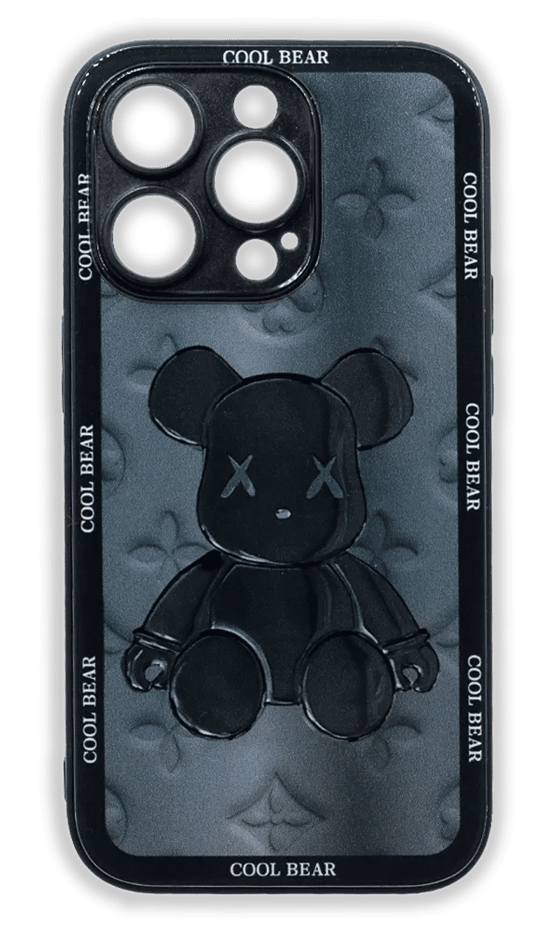 Чохол-накладка Glass Print Cool Bear для iPhone 14 Pro Black