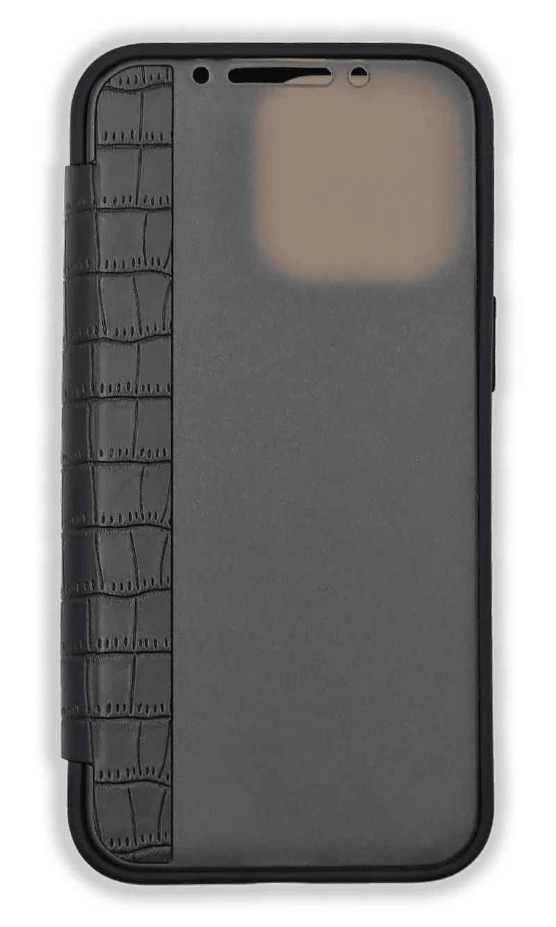 Чохол-книжка Leather Crocodile для iPhone 13 Pro Black