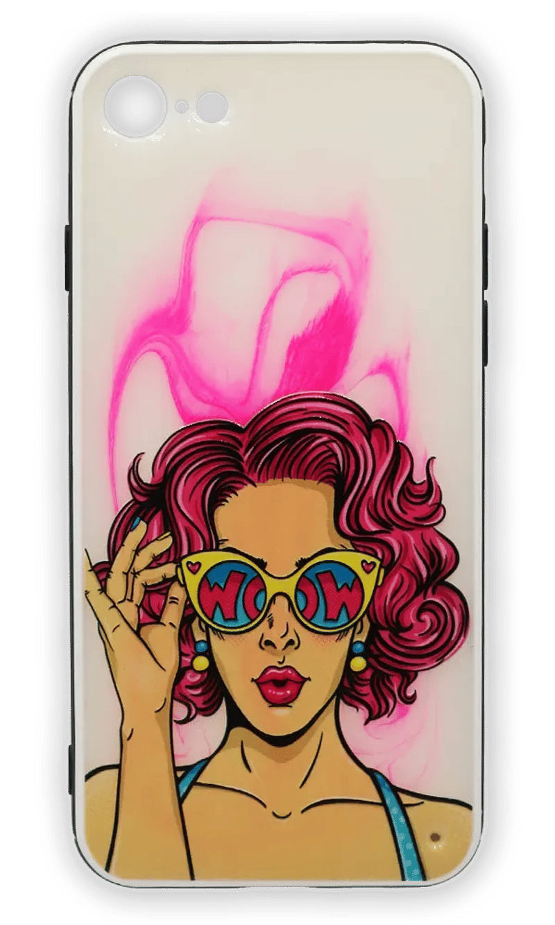 Cover-cover Print + Border Silicon for iPhone SE2 / 8/7 WOW Girl