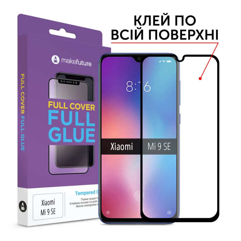Safety glass MakeFuture Full Cover Full Glue for Xiaomi Mi 9 SE Black