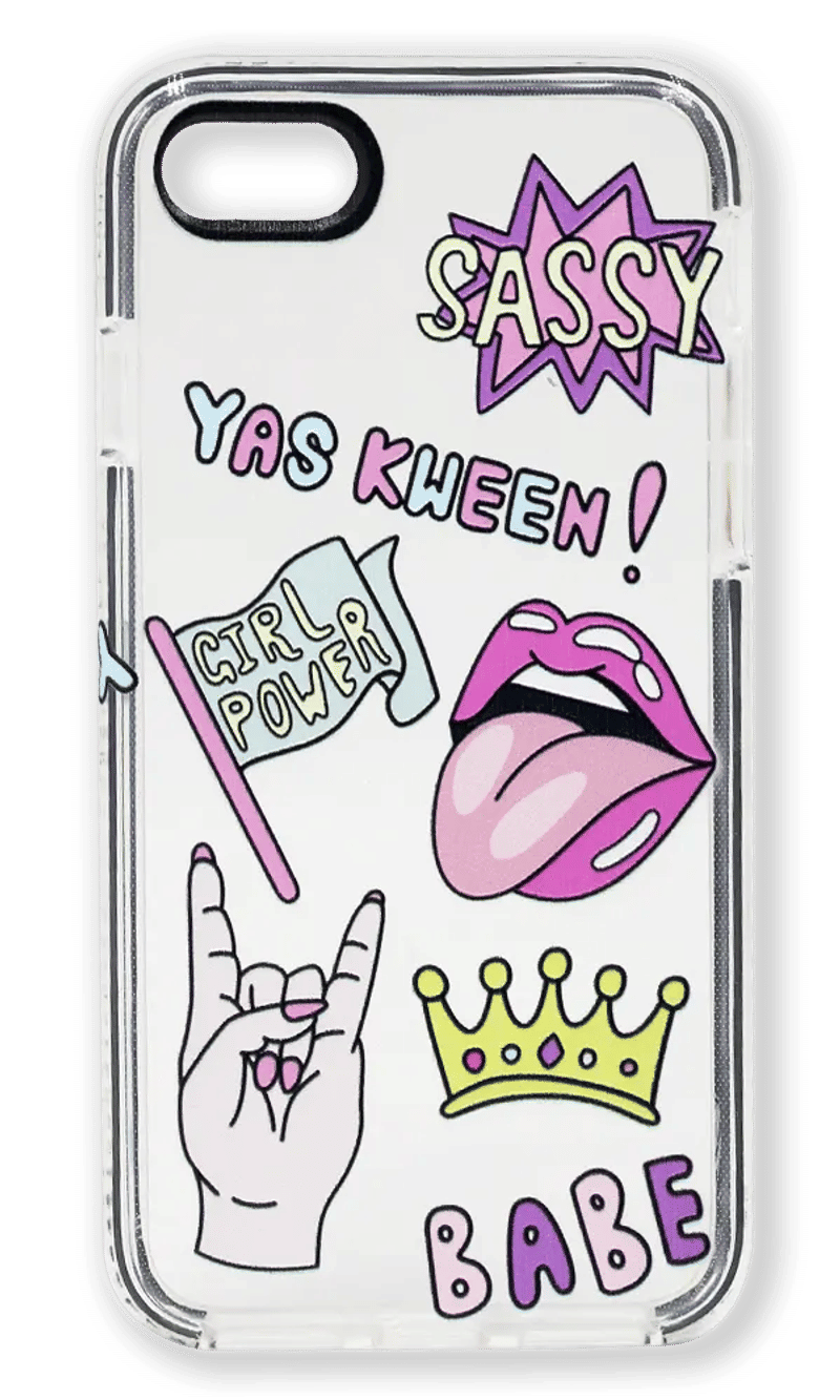 Silicone Print Border Case for iPhone SE2 / 8/7 Sassy