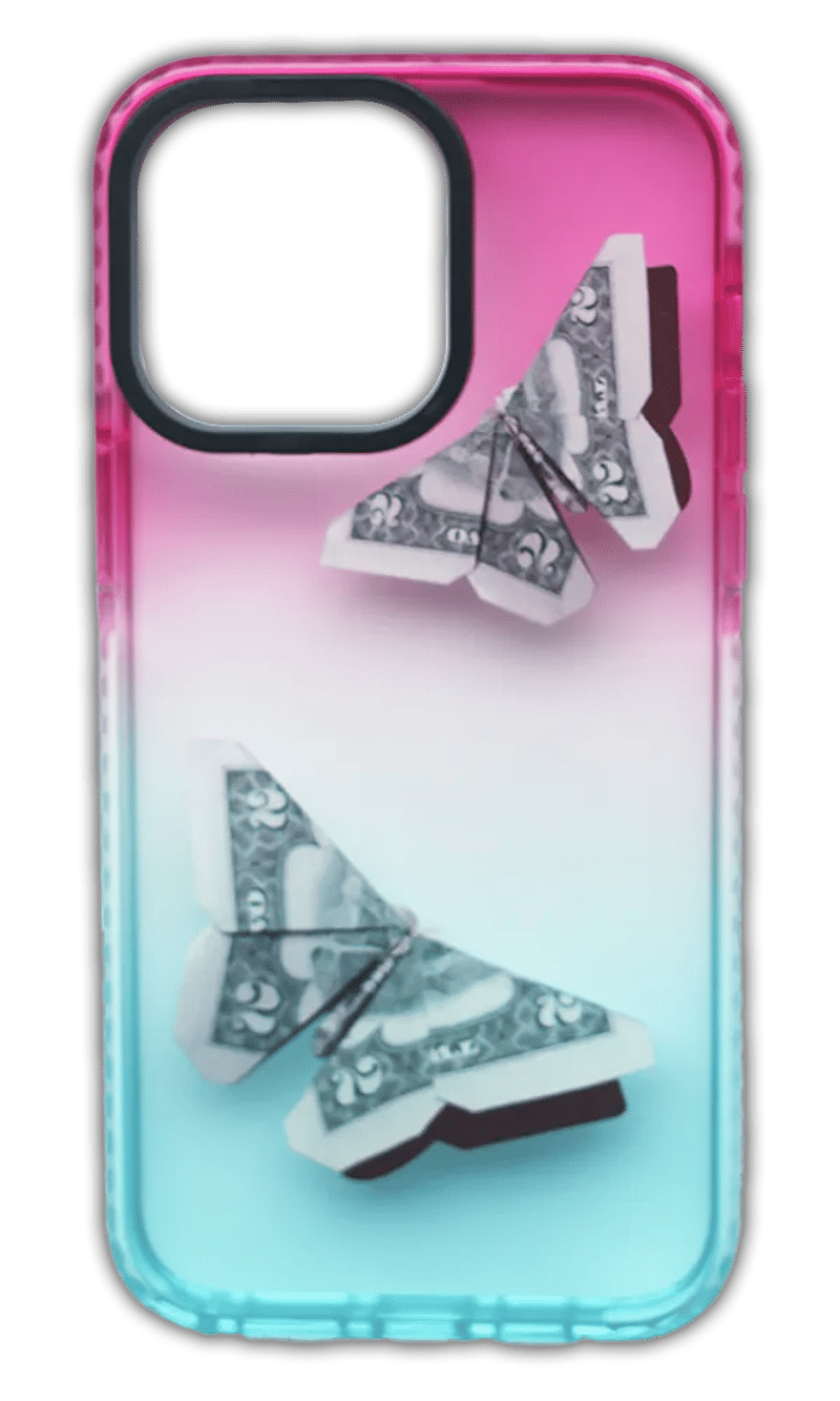 Silicone case Print Border Gradient for iPhone 13 Pro Max Butterfly Dollar