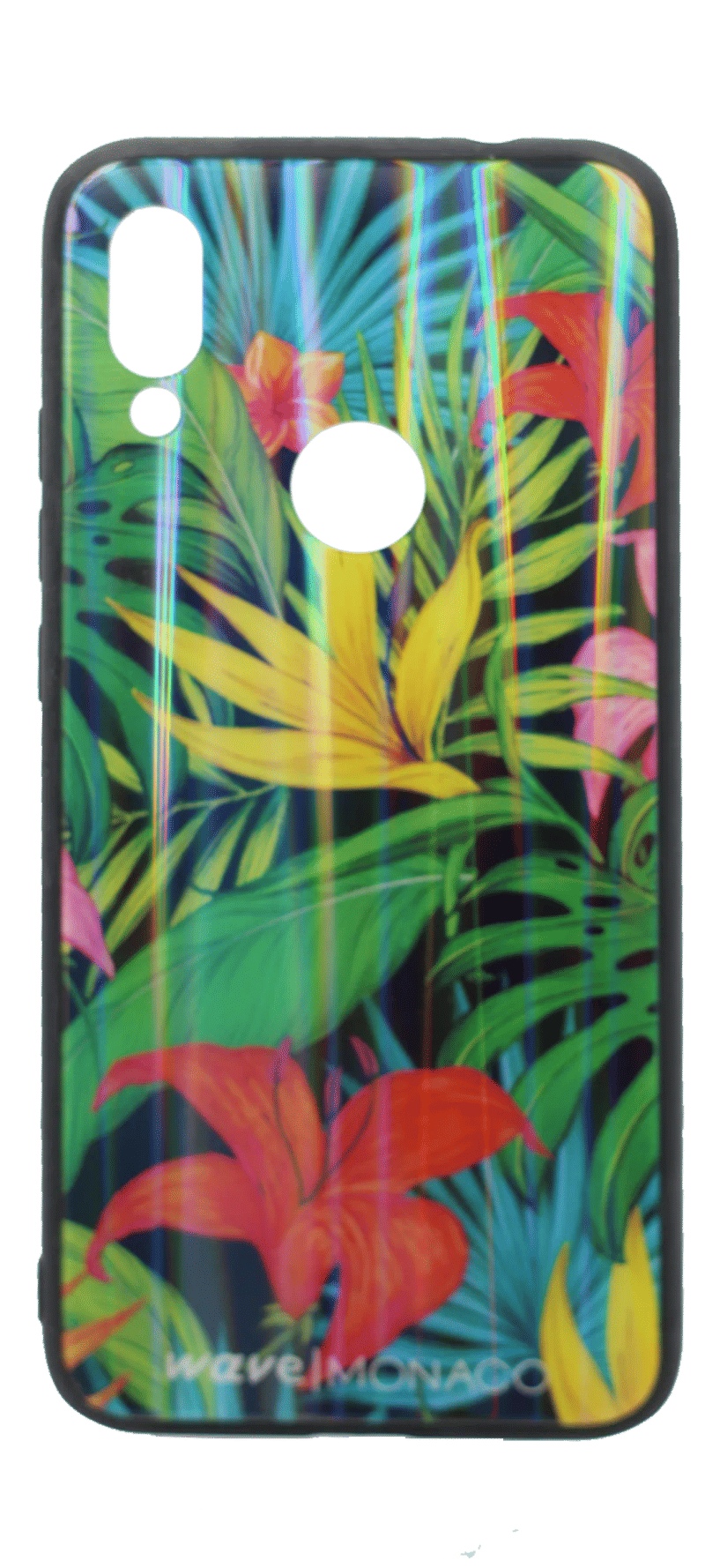 Чохол-накладка Glass Monaco + Border Silicon для Xiaomi Redmi 7 Flowers