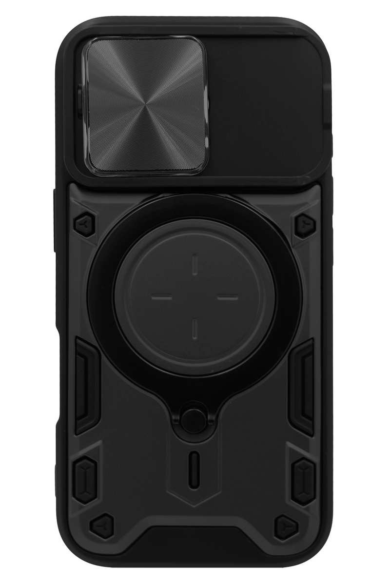 Hybrid CamOff + Big Ring Case for iPhone 15 Black